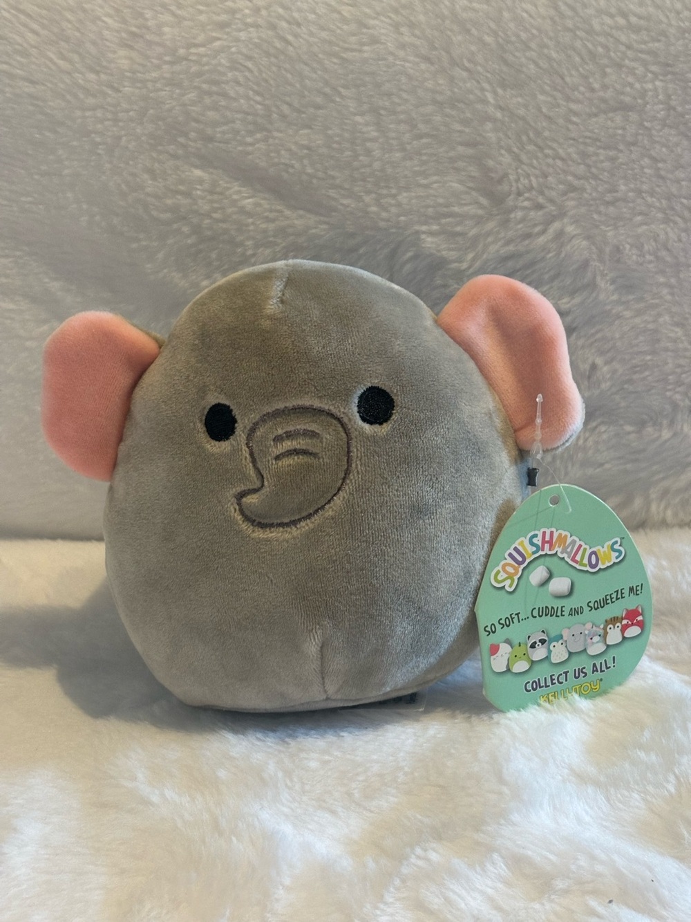 Squishmallows Grey and Pink Elephant Plush